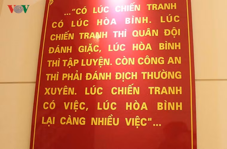 Trích huấn thị của Chủ tịch Hồ Chí Minh tại Hội nghị Công an toàn quốc lần thứ 10, vào tháng 1/1956. Nguồn ảnh: VOV.