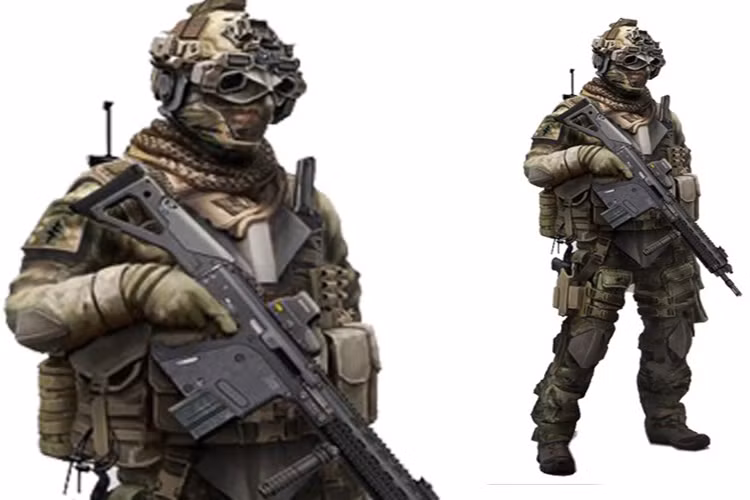 Đi kèm với đó là trang bị vũ khí của người lính cũng khác biệt hơn với những siêu súng trường.