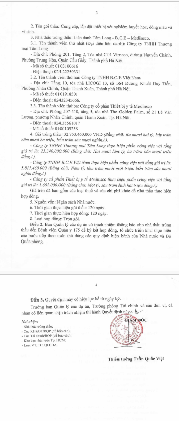 TP HCM: Liên danh Tâm Long - B.C.E - Medinsco trúng gói thầu hơn 32 tỷ TP HCM: Lien danh Tam Long - B.C.E - Medinsco trung goi thau hon 32 ty