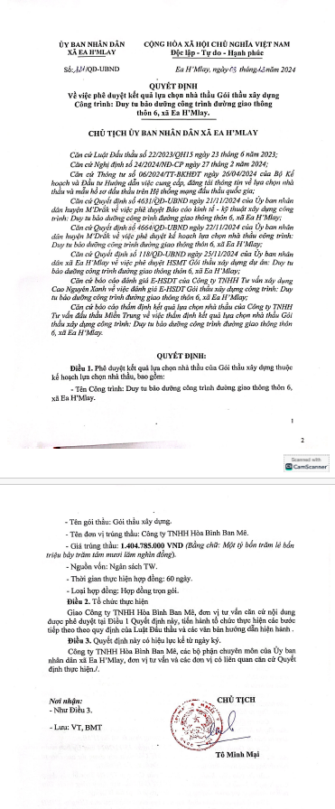 Đắk Lắk: Cty Hòa Bình Ban Mê, 2 ngày trúng 4 gói thầu tại huyện M'ĐrắK - Hình 2 Dak Lak: Cty Hoa Binh Ban Me, 2 ngay trung 4 goi thau tai huyen M'DraK-Hinh-2