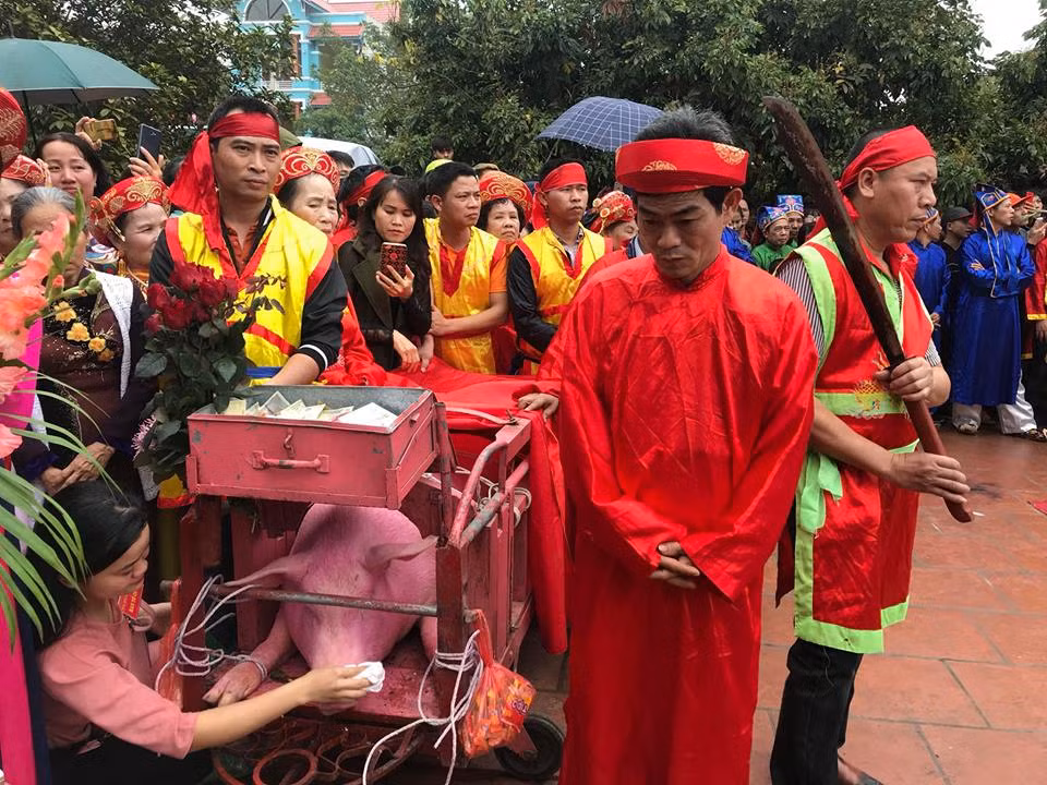 Đây là lễ hội truyền thống của người dân Ném Thượng nhằm tưởng nhớ vị Thành hoàng làng (sứ quân Nguyễn Thủ Tiệp hoặc tướng quân Đoàn Thượng) năm xưa chém lợn rừng khao quân rồi phá vòng vây quân giặc. 