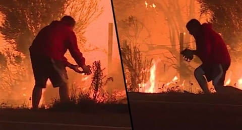 Một người đàn ông không quản nguy hiểm, lao vào ngọn lửa để cứu một chú thỏ rừng. Lúc đầu, anh ta hoang mang vì không biết xử lý thế nào nhưng sau đó anh chạy đến và cứu chú thỏ ra khỏi ngọn lửa hung dữ. Được yêu cầu phỏng vấn nhưng người đàn ông đã từ chối cũng như không tiết lộ danh tính. Sau đó, anh hùng thầm lặng khuất dần trong bóng tối, chỉ biết rằng chú thỏ hoang dã vẫn an toàn trong vòng tay anh.