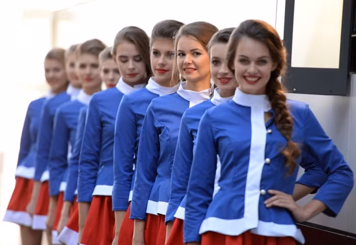 Các người mẫu đua F1 tại Nga.