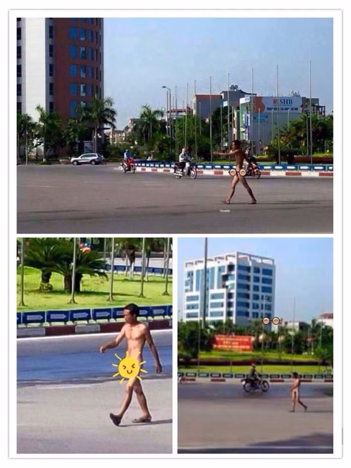 Người đàn ông khoả thân đi bộ trên phố Hà Nội nắng như đổ lửa là nhân vật trong bức ảnh gây bão mạng được dân mạng truy tìm thông tin, chỉ trích thậm tệ trong vài ngày gần đây.