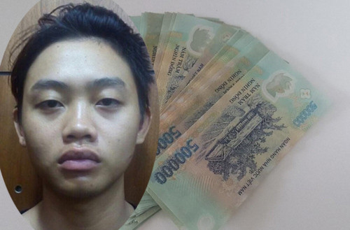 Đối tượng Quý và số tiền y cưỡng đoạt của nạn nhân.