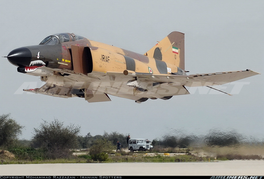 Với 47 chiếc máy bay tiêm kích hạng nặng F-4 Phantom, theo một số nguồn tin Iran từ lâu đã tự duy trì chúng bằng linh kiện nội địa. Nguồn ảnh: Airliners.net