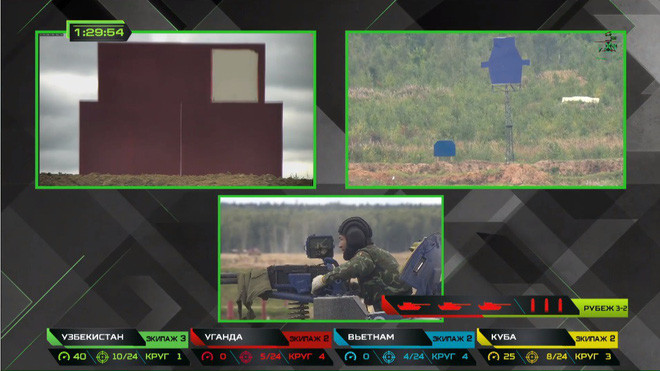 Ở bài bắn 12,7mm NSV vào mục tiêu 900m, kíp 2 và 3 bắn trúng “bia trực thăng”. Điều này minh chứng một cách chắc chắn rằng các kíp chiến đấu của đội tuyển xe tăng Việt Nam thi đấu rất tốt, chúng ta chỉ thiếu một chút may mắn khi hệ thống điều khiển hỏa lực pháo gặp sự cố mà thôi. Nguồn ảnh: Tzvezda