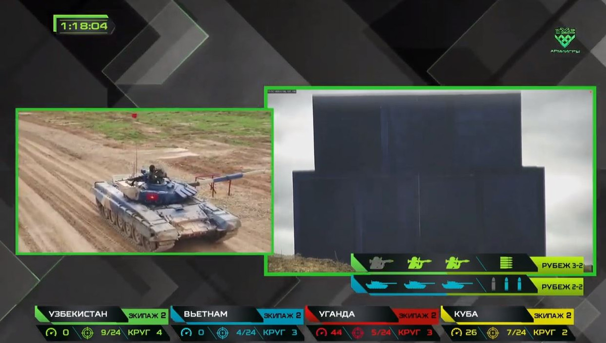 Báo QĐND dẫn lời ban huấn luyện đội tuyển xe tăng Việt Nam cho biết, hệ thống ổn định (của pháo 125mm) không tốt dẫn tới rung xóc, ảnh hưởng tới việc bắn pháo chính xác. Thực tế, quan sát bài bắn chiếu trên kênh Tzvezda, rõ ràng nhiều phát đạn của ta bị lệch rất xa bia. Đúng là đã có vấn đề xảy ra! Nguồn ảnh: Tzvezda