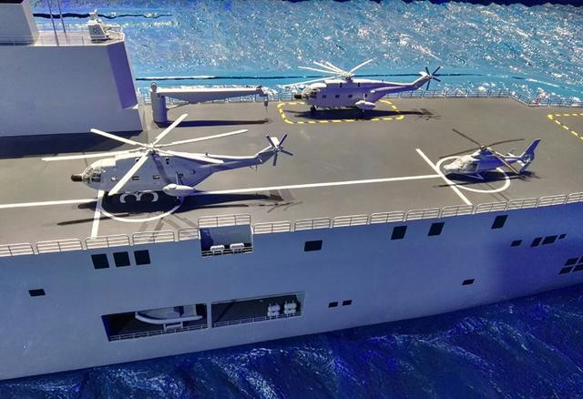 Tuy nhiên, Trung Quốc sẽ khó có thể làm được máy bay có khả năng cất hạ cánh thẳng đứng như F-35B hay AV-8B, nên tàu đổ bộ chỉ mang theo trực thăng Z-8 hoặc Z-9. Nguồn ảnh: Dambiev