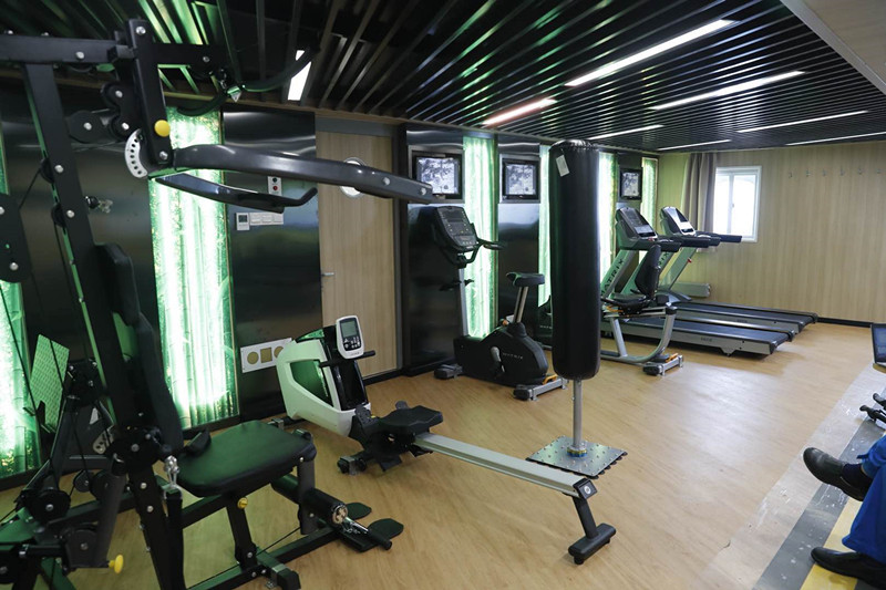 Có cả phòng rèn luyện thể lục trên tàu phá băng hiện đại nhất Trung Quốc. Nguồn ảnh: Dambiev