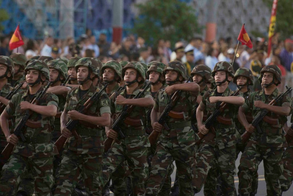 Cuộc duyệt binh Nicaragua được chỉ huy bởi Đại tướng Julio Cesar Aviles. Ngoài ra, rất đông các quan chức cấp cao của Nicaragua và một số nước đồng minh đã có mặt trên khán đài theo dõi cuộc duyệt binh tổ chức vào lúc chiều tà. Ảnh: dambiev