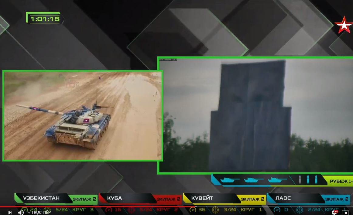 Xem lại các cảnh quay chậm của kênh Zvezda, hóa ra đội tuyển xe tăng Lào đã vi phạm lỗi đặc biệt nghiêm trọng mà đội Tajikistan trong trận bán kết 2 gặp Việt Nam cũng mắc pháo. Nguồn ảnh: Tzvezda