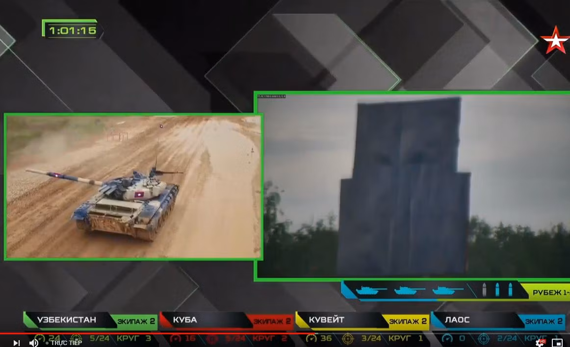 Xem lại các cảnh quay chậm của kênh Zvezda, hóa ra đội tuyển xe tăng Lào đã vi phạm lỗi đặc biệt nghiêm trọng mà đội Tajikistan trong trận bán kết 2 gặp Việt Nam cũng mắc pháo. Nguồn ảnh: Tzvezda