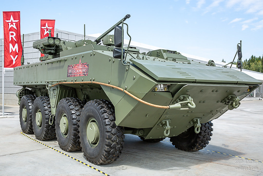 Trong ảnh là xe chiến đấu bộ binh K-17 Bumerang – một trong những khí tài hạng nặng tương lai của Lục quân Nga. Chúng dự định được dùng để thay thế cho các dòng xe BMP-1/2/3. Nguồn ảnh: SAID AMINOV