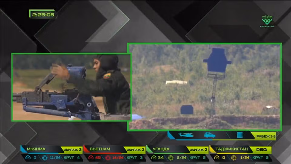 Ngoài lỗi đâm húc mất an toàn, Myanmar còn bị xác định là cẩu thả vứt băng đạn chưa bắn hết trong bài bắn mục tiêu 900m bằng súng máy NSV 12,7mm. Nguồn ảnh: Tzvezda