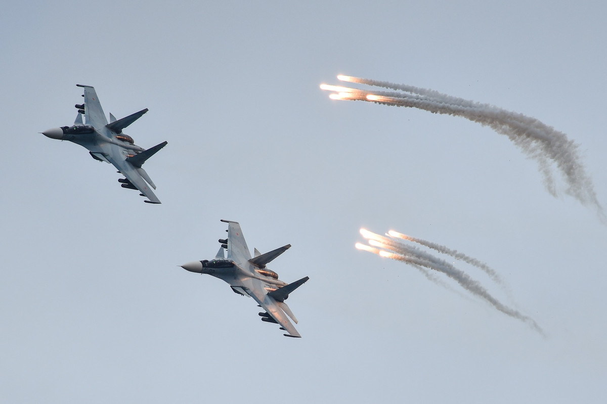 Biên đội tiêm kích Su-30SM. Ảnh: Bộ Quốc phòng Nga