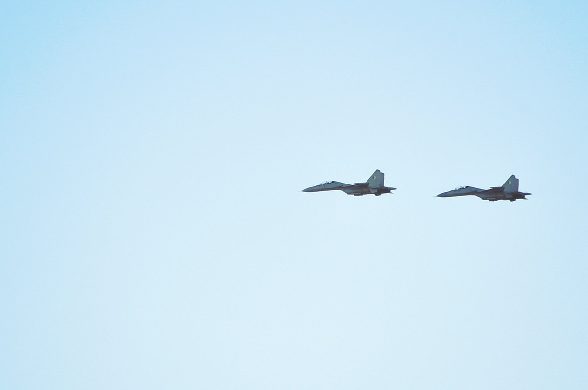 Biên đội tiêm kích Su-30MKA tham gia cuộc tập trận Typhoon-2019. Nguồn ảnh: dambiev