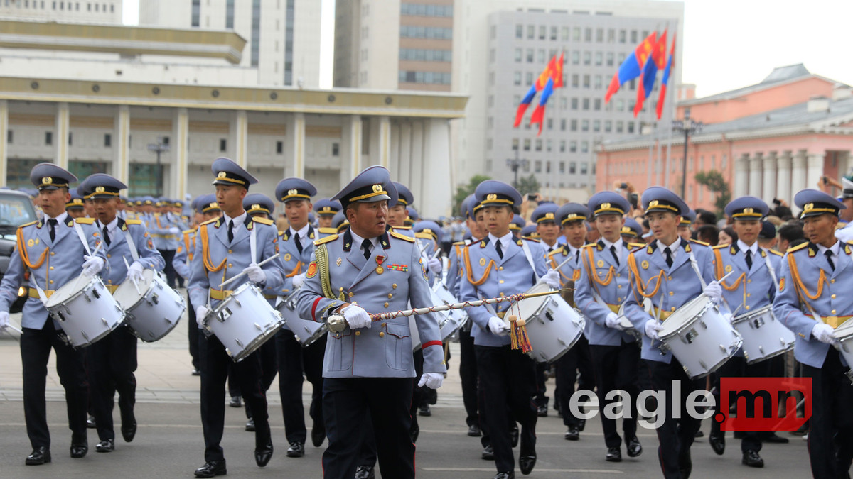 Trong ảnh, đội quân nhạc tại lễ diễu binh diễu hành. Nguồn ảnh: eagle.mn