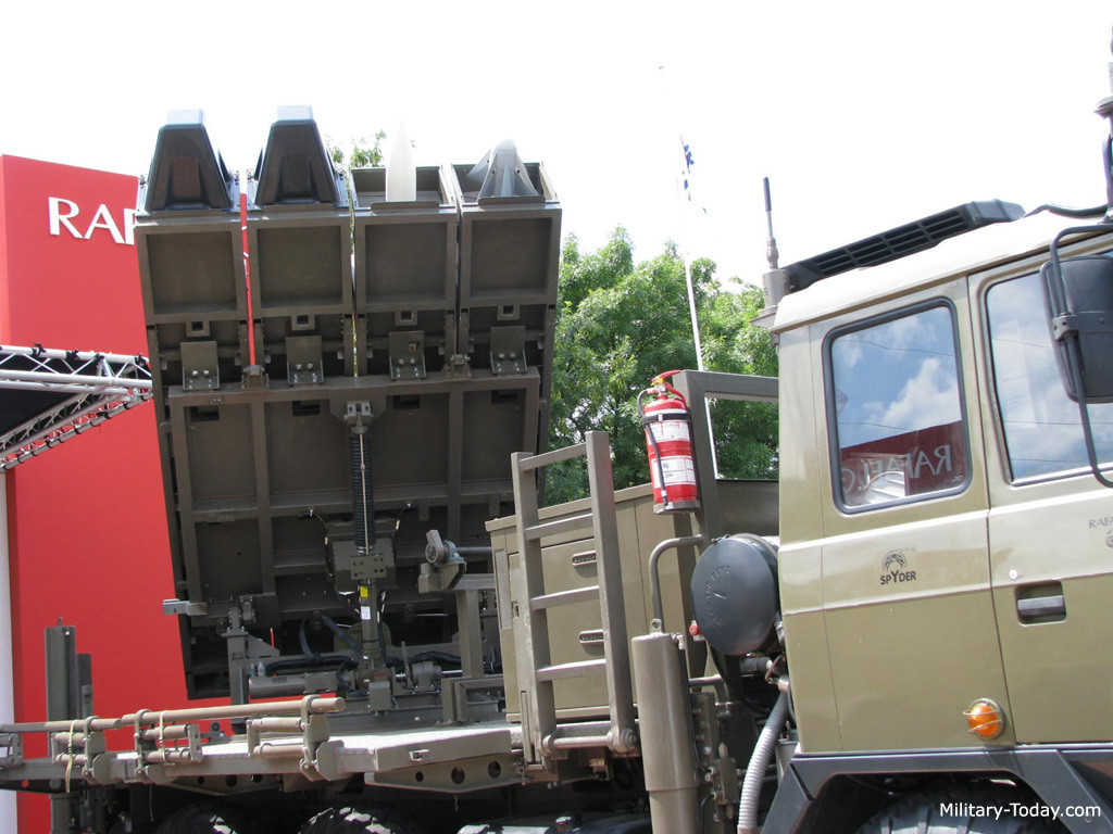 Hệ thống tầm ngắn Spyder-SR đạt tầm bắn 15km, độ cao đánh chặn tới 9km, trong khi Spyder-MR đạt tầm bắn 35km, độ cao đánh chặn tới 16km nhưng đòi hỏi đạn tên lửa phải lắp thêm block tăng cường. Nguồn ảnh: Military-Today