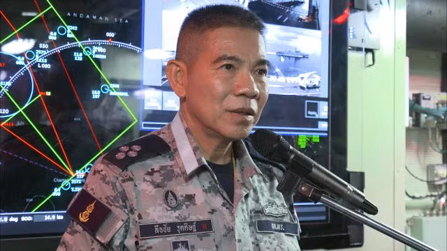 Chỉ huy cuộc bắn thử tên lửa trên biển của Thái Lan. Nguồn ảnh: Thaidefence