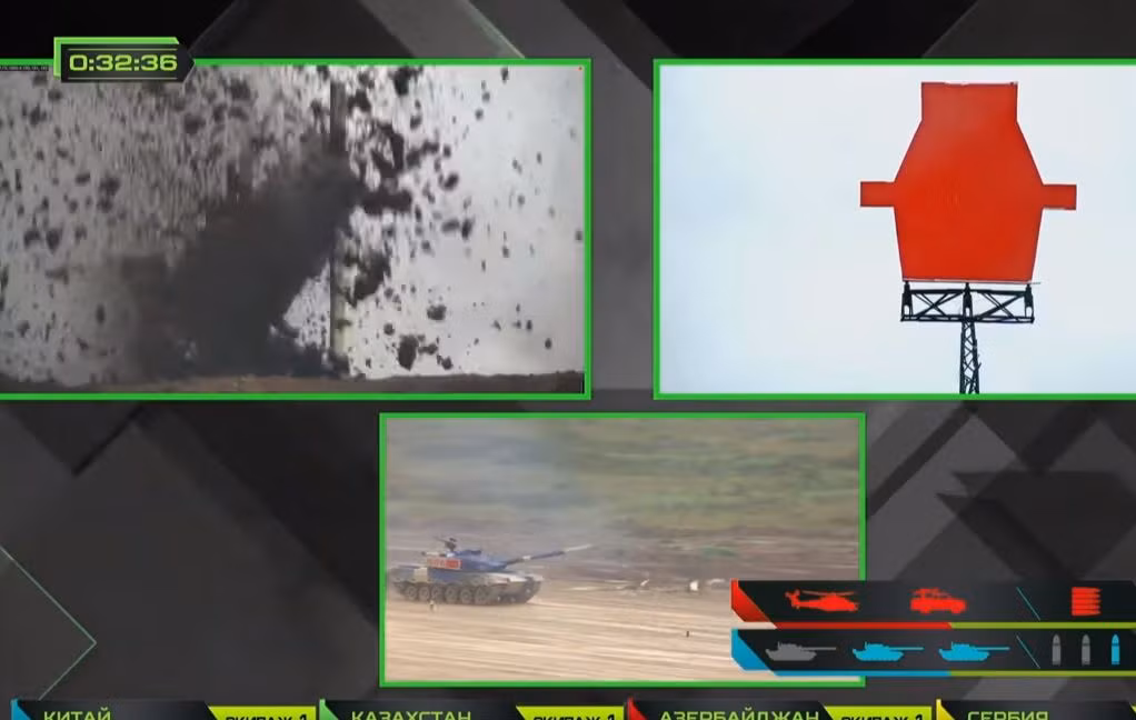 Được đánh giá là đội “hạt giống”, là ứng cử viên chức vô địch năm nay, tưởng như đội tuyển xe tăng Trung Quốc sẽ dễ dàng đè bẹp các đội Đông Âu. Thế nhưng, thật ngạc nhiên, đội tuyển Trung Quốc tỏ ra khá tệ hại khi liên tiếp bắn trượt các mục tiêu ở nhiều bài bắn. Nguồn ảnh: Tzvezda