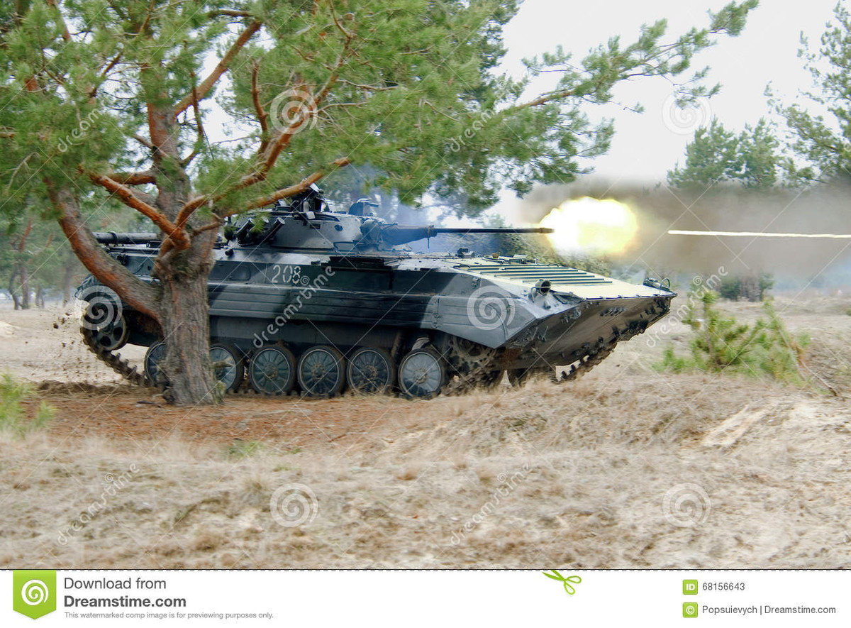 Cụ thể, theo thiết kế, cấp độ bảo vệ toàn thân của BMP-2 là chống được đạn súng máy 7,62mm và riêng mặt trước chống được xuyên thép cỡ 23mm. Nghĩa là Griffon có thể gây thương tổn phần hông và đuôi BMP-2 nhưng không thể làm gì mặt trước chiếc thiết giáp của Nga. Mà trong chiến đấu, nếu không thể hạ gục BMP-2 sau một loạt đạn thì Griffon có thể phải trả giá đắt. Nguồn ảnh: dreamstime