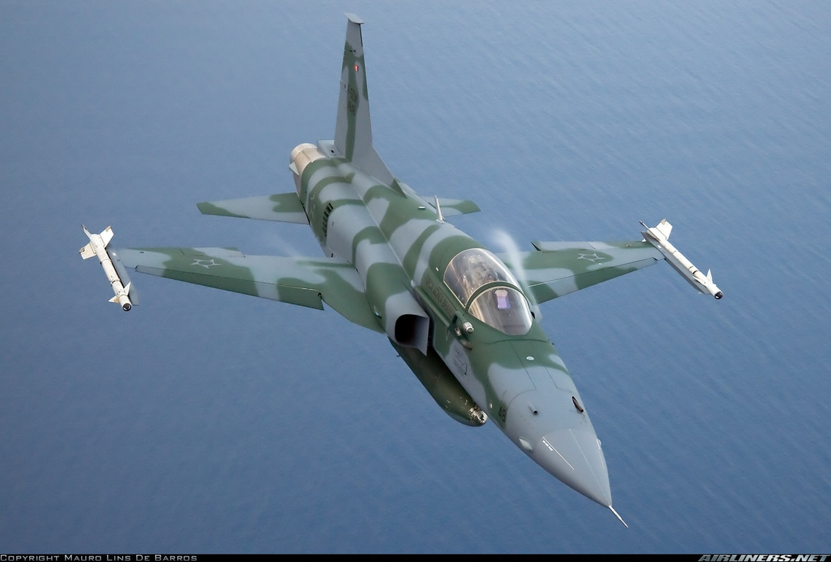 F-5 mang được khá ít vũ khí chỉ bao gồm khoảng 3,2 tấn gồm 4 tên lửa không đối không hoặc hai quả kết hợp với việc treo tên lửa không đối đất Maverick hoặc bom hay rocket. Nhìn chung là bộ vũ khí của nó “hơi ít” so với các mẫu tiêm kích Mỹ giai đoạn chiến tranh Việt Nam và cả sau này. Nguồn ảnh: Airliner.net