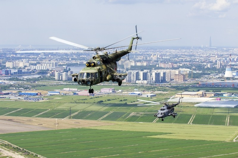 Bay trên những thảm cỏ xanh mướt ngoại vi St Petersburg. Nguồn ảnh: Thông tấn Bộ Quốc phòng Liên bang Nga