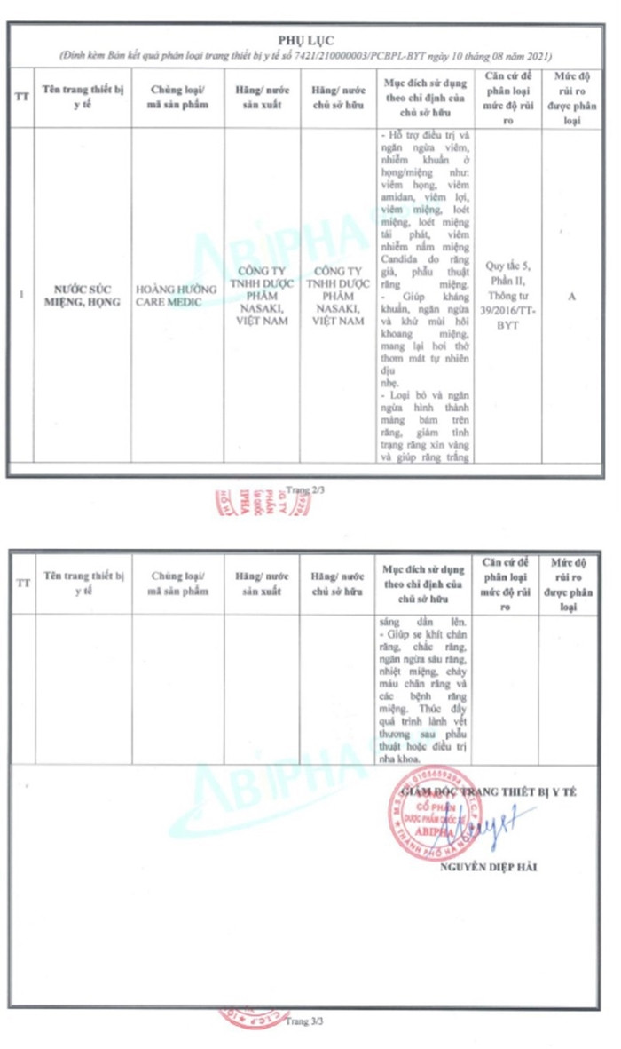 Duoc pham Nasaki yeu cau Abipha phan loai nuoc suc mieng Hoang Huong Care Medic “no” nhu thuoc la ai?-Hinh-2