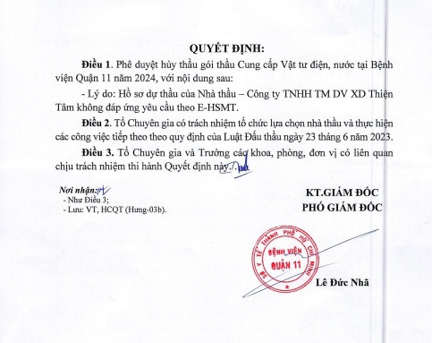 TPHCM: Gói thầu cung cấp vật tư tại BV Quận 11 liên tục bị hủy? - Hình 5 TPHCM: Goi thau cung cap vat tu tai BV Quan 11 lien tuc bi huy?-Hinh-5