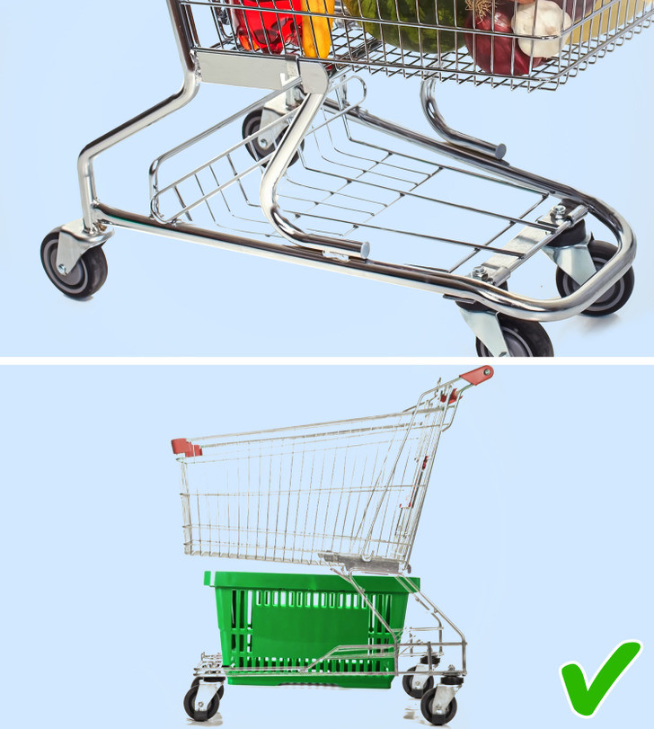 7. Bạn có biết rằng có một phần bổ sung ở dưới cùng hầu hết các giỏ hàng. Bạn có thể sử dụng nó để gắn thêm giỏ hàng và có thêm không gian.