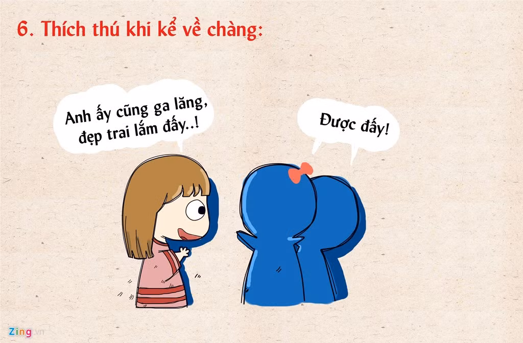 Các cô gái thích "nói nữa", "nói mãi", không bao giờ biết chán về người ấy.