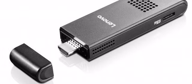  2. Lenovo Ideacentre Stick 300. Máy tính tí hon Lenovo Ideacentre Stick 300Tiếp nối Intel, hãng Lenovo vừ giới thiệu chiếc máy tính mini của riêng họ với tên gọi Ideacentre Stick 300, dự kiến được bán ra vào tháng 7 tới với giá 129 USD. Thiết bị của Lenovo có giá thấp hơn khoảng 20 USD so với Compute Stick của Intel nhưng có cấu hình gần như tương đương với vi xử lí Intel Atom Z3735F Bay trail, RAM 2 GB, bộ nhớ 32 GB, hỗ trợ các kết nối WiFi 802.11b/g/n, Bluetooth 4.0.