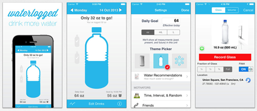  4. Waterlogged. Vì quá bận rộn, đôi khi chúng ta thậm chí không nhận ra rằng mình đang khát cho đến khi nhìn đồng hồ và nhận ra rằng đã hàng tiếng đồng hồ cơ thể không được tiếp thêm nước. Đó là vì sao ứng dụng này thật tuyệt vời! Waterlogged sẽ theo dõi và tính toán lượng nước tiêu thụ của bạn trong một ngày bằng cách rất đơn giản, bạn chỉ cần chụp lại ảnh cốc nước của bạn. Và quan trọng nhất, ứng dụng này sẽ nhắc nhở khi nào bạn nên dừng công việc lại để uống 1 cốc nước. Bạn sẽ không ngờ được hiệu quả to lớn của ứng dụng này cho đến khi thử tải về và dùng.