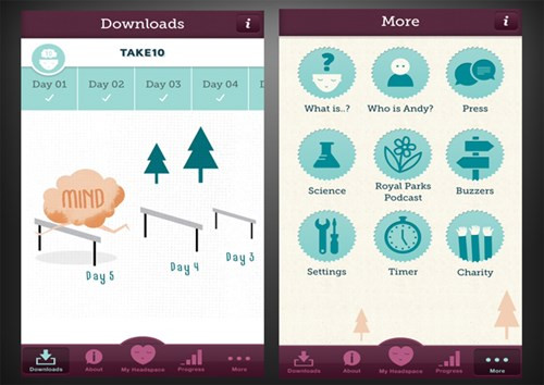  6. Headspace. Một trong những người dùng thường xuyên của ứng dụng này chính là nữ diễn viên nổi tiếng Emma Watson. Cô đã từng phát biểu rằng: "Ứng dụng này thực sự là thiên tài". Ứng dụng kiểm tra sức khoẻ trên smartphone này hướng dẫn bạn cách tĩnh tâm hơn thông qua các bài thiền và hoạt động thiền.