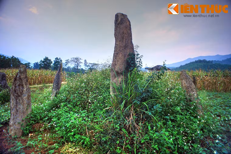 Các cột đá quanh mộ đều được dựng theo một quy luật chặt chẽ.