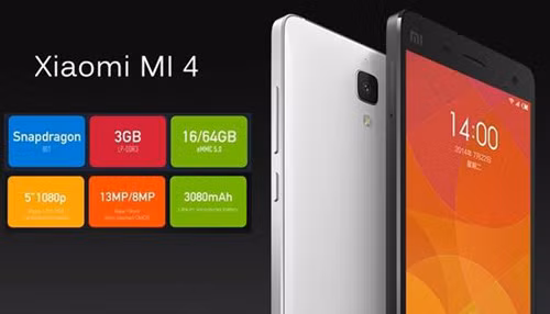  2. Xiaomi Mi 4 - Giá tham khảo 5.9 triệu. Chỉ với 5.9 triệu chắc chắn người dùng ưa thích hệ điều hành Android sẽ không cần phải cân nhắc nhiều để sở hữu ngay một sản phẩm với cấu hình khủng như Xiaomi Mi 4. Nếu như Camera trước 13.0Mpx (Sau 8.0 Mpx), Pin 3080mAh, Android 4.4 chưa đủ để thuyết phục người dùng thì chắc chắn bạn sẽ thay đổi suy nghĩ khi biết rằng Xiaomi Mi 4 còn sở hữu Ram 3GB và sử dụng chip Qualcomm Snapdragon 801. Thật là “khó có thể tin được” khi một sản phẩm với giá “cực mềm” lại đi kèm với cấu hình cực mạnh.