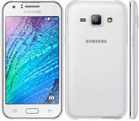  Samsung Galaxy J1. Galaxy J1 là smartphone giá rẻ mới nhất của Samsung nhắm tới người dùng phổ thông. Galaxy J1 được đầu tư khá tốt về thiết kế với kiểu dáng hiện đại, các góc, cạnh bo tròn thể hiện nét đặc trưng từ Samsung. Các chi tiết của máy gọn, 2 cạnh trên dưới bổ sung một vài đường cắt cá tính. J1 mỏng 8,9 mm và nặng 122 gram. Máy sở hữu màn hình 4,3-inch, độ phân giải 480 x 800 điểm ảnh, công nghệ TFT, bộ xử lý Speadtrum lõi kép tốc độ 1,2 GHz, RAM 512 MB, bộ nhớ trong 4GB và hỗ trợ thẻ nhớ ngoài tối đa 32GB. Galaxy J1 tích hợp camera sau 5MP, có khả năng quay video 720p, hỗ trợ 2SIM 2 sóng, nguồn pin 1.850 mAh và hoạt động trên hệ điều hành Android 4.4 (KitKat). Máy có giá 2,29 triệu đồng