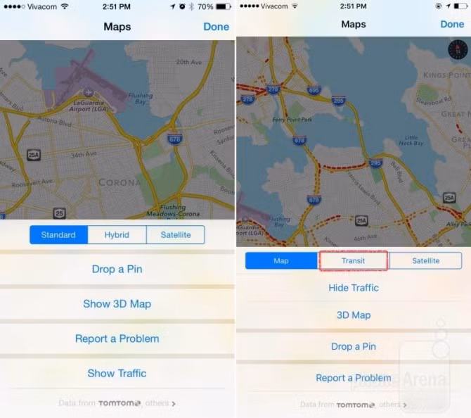  10. Giao thông công cộng trong Apple Maps. Người dùng tại New York, San Francisco, London và một số thành phố khác tại Trung Quốc có thể tìm đường đi bằng các phương tiện công cộng trên Apple Maps.