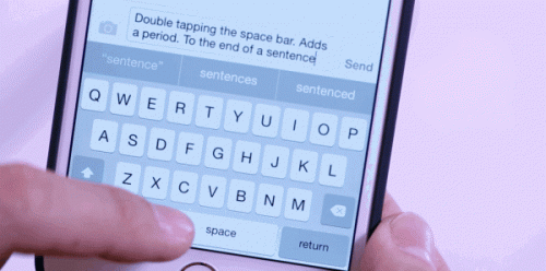 3. Nhấp 2 lần vào phím cách (spacebar) để chấm câu và giãn cách.