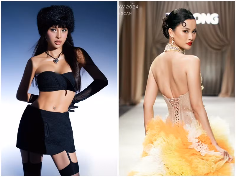 Mới đây, ngồi xem show của NTK Đỗ Long, Phương Trinh Jolie (trái) công khai chê ngoại hình của Á hậu Hương Ly. Ảnh: FBNV.