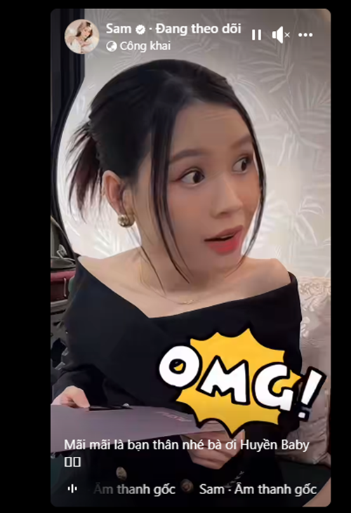 Để ủng hộ việc kinh doanh của Sam, Huyền Baby cho biết cô sẽ trả 100%. "Mãi mãi là bạn thân nhé bà ơi Huyền Baby", Sam chia sẻ.