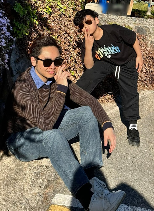 Con trai Diễm Hương gọi David Liu là ba. Cả hai rất hòa hợp.