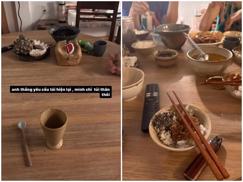 Sau đó, Lâm Minh đăng hình ảnh mâm cơm gia đình và ảnh bàn uống nước. Cô viết: "Anh Thắng (Decao) yêu cầu tái hiện lại, mình chỉ tủi thân thôi". Một số đặt nghi vấn, mối quan hệ giữa Decao và Lâm Minh đang gặp trục trặc. Mới đây, Lâm Minh lên tiếng giải thích sự việc. Theo nữ người mẫu, mâu thuẫn bắt nguồn từ việc thức ăn trên bàn ăn không ở gần phía Lâm Minh.