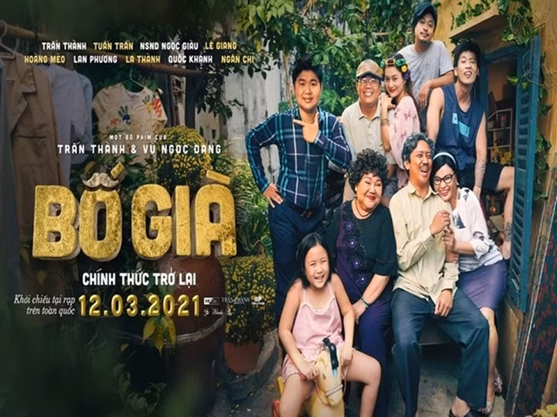 Ra mắt năm 2021, Bố già do Trấn Thành sản xuất, làm đạo diễn kiêm đóng vai chính có doanh thu 427 tỷ . Ảnh: FBNV.