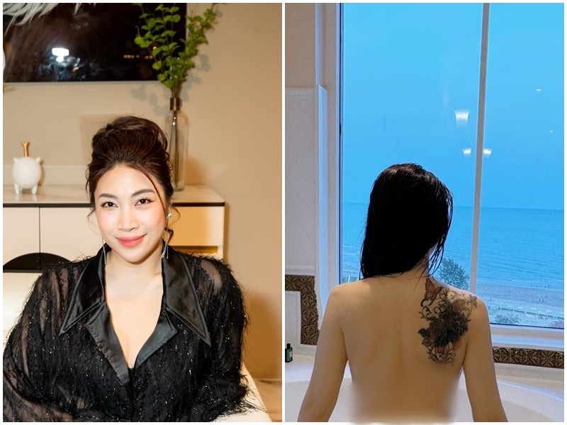 Mới đây, nữ ca sĩ Pha Lê bất ngờ chia sẻ hình ảnh nude trong bồn tắm. Ảnh: FBNV.