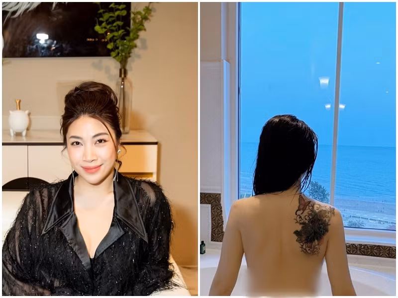 Mới đây, nữ ca sĩ Pha Lê bất ngờ chia sẻ hình ảnh nude trong bồn tắm. Ảnh: FBNV.