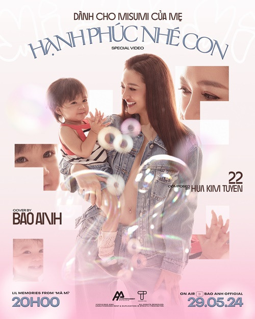 Mới đây, Bảo Anh tặng con gái video "Hạnh phúc nhé con".