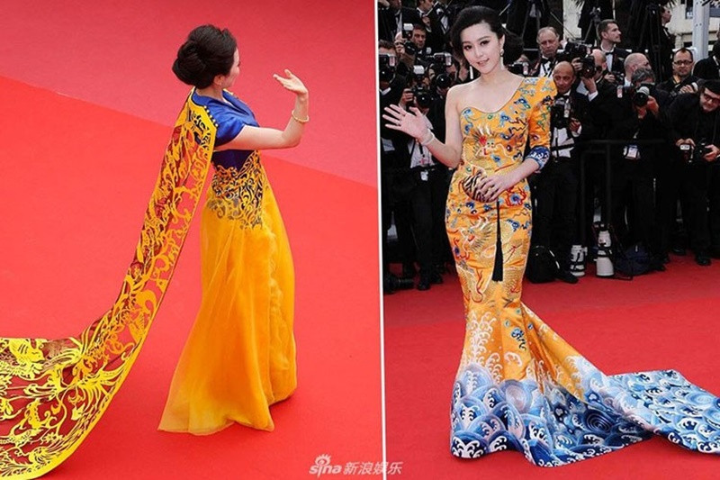 Một người đẹp tự nhận là Phạm Băng Băng, khiến không ít phóng viên quốc tế nhầm lẫn. Ảnh: Sina.