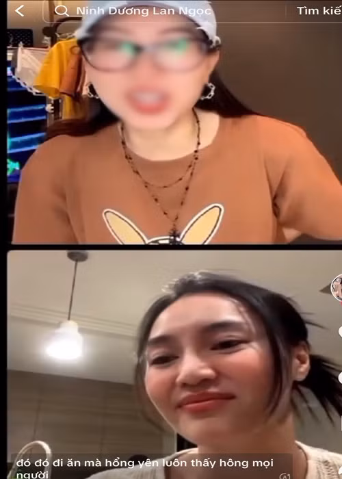 Ở Úc, Lan Ngọc livestream với gia đình ở quê nhà. Tối ngày 10/5, trong livestream với Lan Ngọc, cháu gái của nữ diễn viên nói "nhớ dì" còn chị gái Lan Ngọc nhắc nhở nữ diễn viên nghỉ ngơi sớm để đi học vào hôm sau. Ảnh: Tiền Phong.